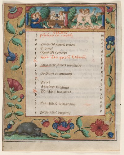 Blatt aus einem Psalter und Gebetbuch: Kalenderseite mit Arbeiten verso, um 1524 von Unbekannt