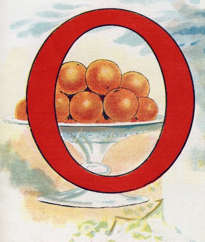 Buchstabe O: Orangen. Gravur in "ABC L