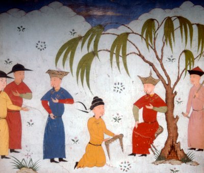 Li-ta-chih und Maksun überreichen Geschichtsbücher an Uljaytu, 14.-15. Jahrhundert von Unbekannt
