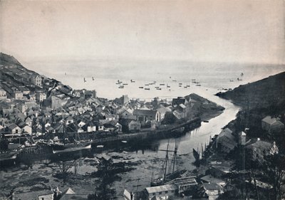 Looe - Blick von den Hügeln, zeigt die Mündung, 1895 von Unbekannt