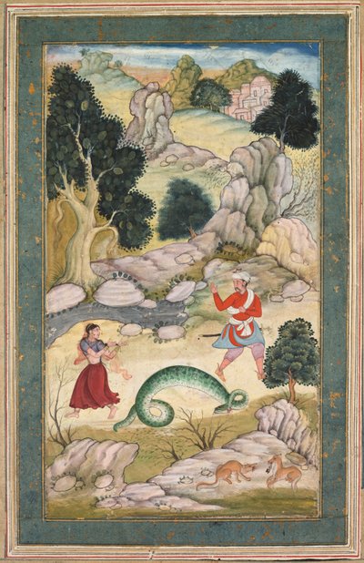 Liebende trennen sich, Seite aus einem Fabelbuch, ca. 1590-95 von Unbekannt