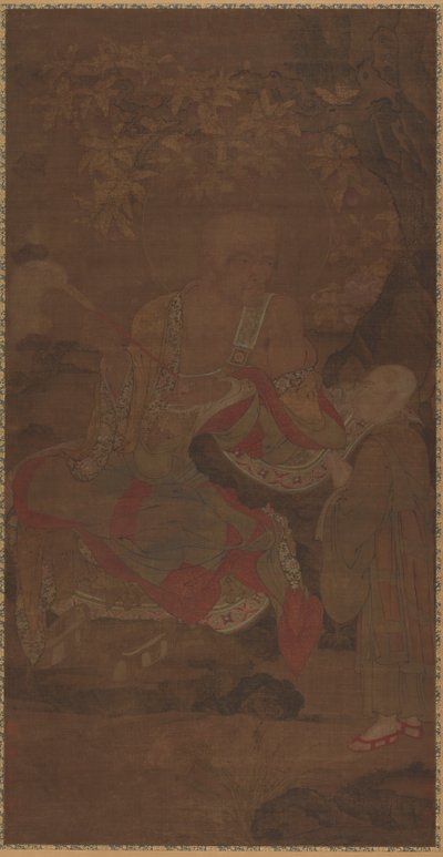 Luohan mit Fliegenwedel und Begleiter von Unbekannt