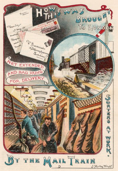 Postzug, der Briefe aus Städten und Gemeinden in Großbritannien nach London bringt, ca. 1900 von Unbekannt