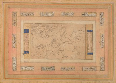 Mann mit einem Widder, Folio aus dem Bellini-Album, ca. 1600 von Unbekannt