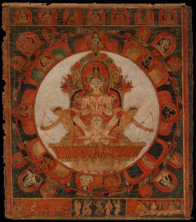 Mandala von Chandra, Gott des Mondes, spätes 14. bis frühes 15. Jahrhundert von Unbekannt