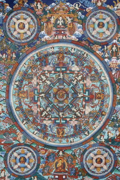 Mandala auf einem tibetischen Thangka, Bhaktapur, Nepal von Unbekannt