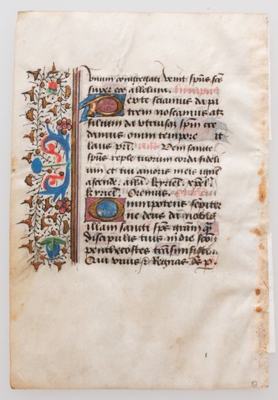 Manuskriptblatt, aus einem Stundenbuch, 15. Jahrhundert von Unbekannt