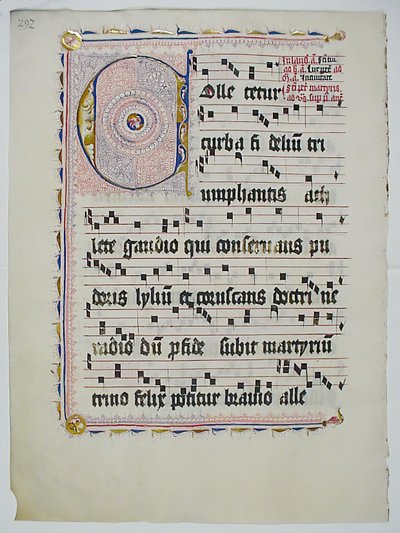Manuskriptblatt mit Initiale C, aus einem Antiphonar, Deutsch, zweites Viertel des 15. Jahrhunderts von Unbekannt