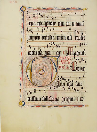 Manuskriptblatt mit Initiale F, aus einem Antiphonar, Deutsch, zweites Viertel des 15. Jahrhunderts von Unbekannt