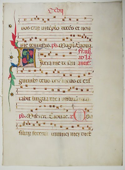 Manuskriptblatt mit Initiale L, aus einem Antiphonar, Italienisch, 15. Jahrhundert von Unbekannt