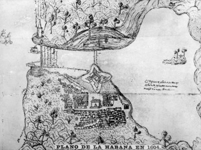 Karte von Havanna, 1608 von Unbekannt