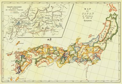 Karte von Japan in Provinzen zur Zeit von Iyeyasu, 1903 von Unbekannt
