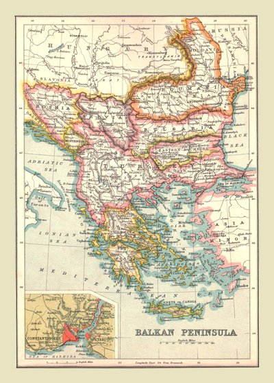 Karte der Balkanhalbinsel, 1902 von Unbekannt