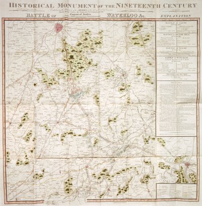 Karte der Waterloo-Kampagne, 1815, Walmer Castle, Kent von Unbekannt