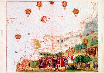 Karte der Ostküste Nordamerikas, frühes 16. Jahrhundert von Unbekannt