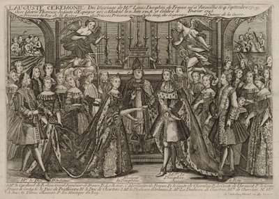 Hochzeit von Louis, Dauphin von Frankreich, mit Marie Thérèse Raphaëlle, Infantin von Spanien in Versailles von Unbekannt