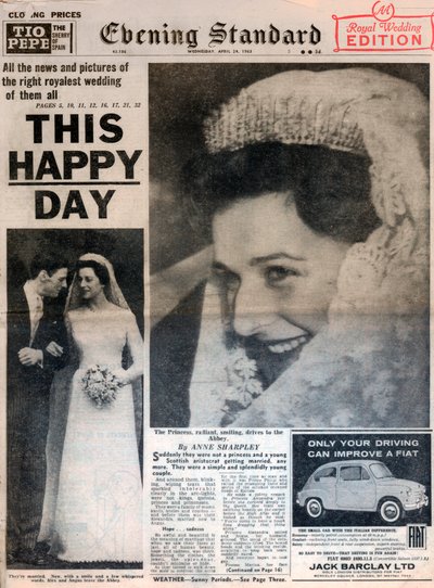 Hochzeit von Prinzessin Alexandra und Angus Ogilvy, 24. April 1963 von Unbekannt