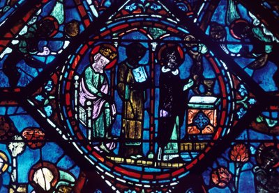 Messe des Heiligen Ägidius, Buntglasfenster, Kathedrale von Chartres, Frankreich, 1194-1260 von Unbekannt