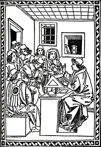 Meister mit seinen Schülern. Christoforo Landino, 1492, 1917 von Unbekannt