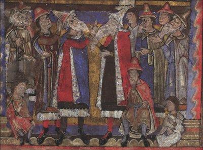 Matthäus und die Vertreter der zwölf Stämme Israels Evangelien, ehemals Dresden Ms. A 94 von Unbekannt