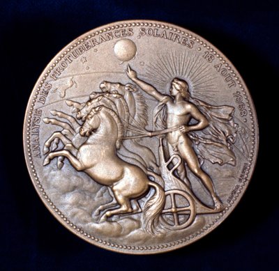 Medaille zur Erinnerung an Pierre Janssen und Norman Lockyer, französische und englische Astronomen, 1868 von Unbekannt