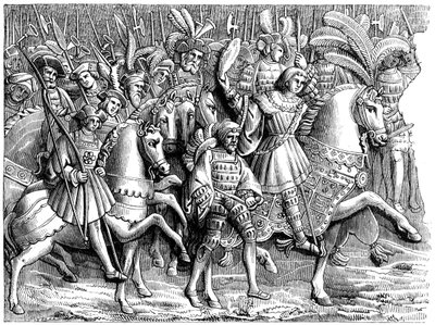 Treffen auf dem Feld des Goldenen Tuchs, 16. Jahrhundert, 1849 von Unbekannt
