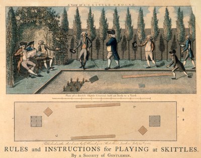 Männer spielen Kegeln, 1786 von Unbekannt
