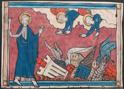 Miniatur aus einem Manuskript der Apokalypse: Der Fall Babylons, ca. 1295 von Unbekannt