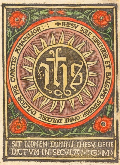 Monogramm JHS in einem flammenden Kreis von Unbekannt