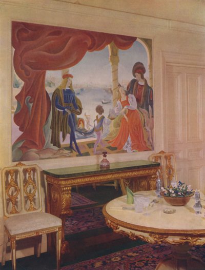 Wandgemälde von Beatrice MacDermott, das eine venezianische Szene darstellt von Unbekannt