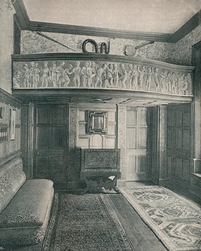 Musikgalerie mit Skulptur, ca. 1893 von Unbekannt