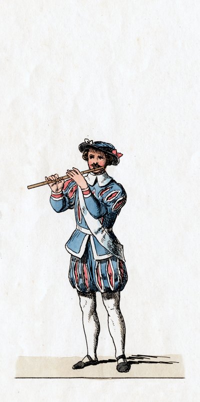 Musiker, Kostümentwurf für Shakespeares Stück, Heinrich VIII., 19. Jahrhundert von Unbekannt