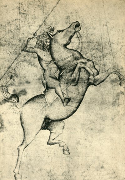 Nackter Mann reitet ein Pferd, frühes 15. Jahrhundert, 1943 von Unbekannt