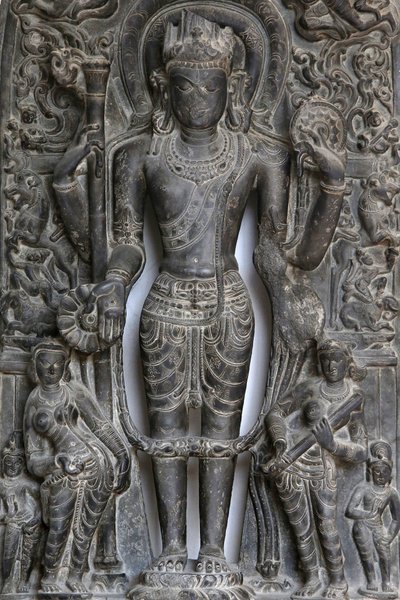 Nationalmuseum von Indien, Delhi. Vishnu. Pala, 9.-10. Jahrhundert n. Chr. Ostindien. Stein. (Detail) von Unbekannt