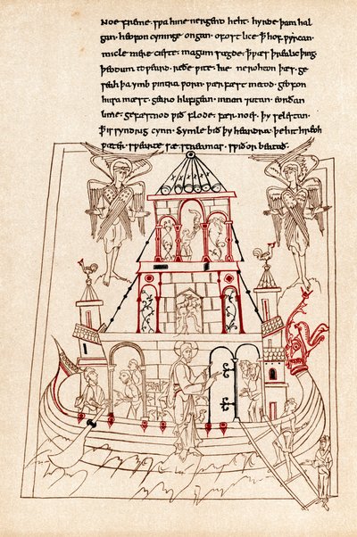 Noahs Arche in Form eines Wikingerschiffs mit Drachenbug von Unbekannt