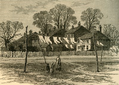 Alte Cottages auf dem Hinteren Gemeindeland, ca. 1878 von Unbekannt