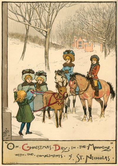 Am Weihnachtstag am Morgen, mit den Komplimenten des Heiligen Nikolaus, 1883 von Unbekannt