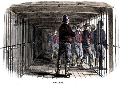 An Bord eines Gefängnisschiffs, 1848 von Unbekannt