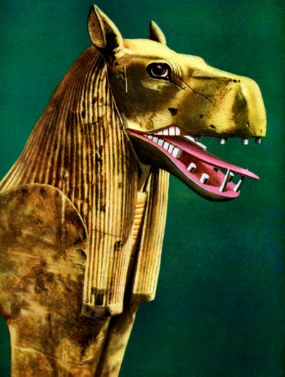 Einer der Zwillingsstützen einer zeremoniellen Couch, gefunden im Grab von Tutanchamun, Ägypten, 1933-1934 von Unbekannt