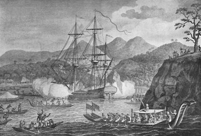 Otaheite kapitulierte vor Kapitän Wallis, 1773, 1904 von Unbekannt