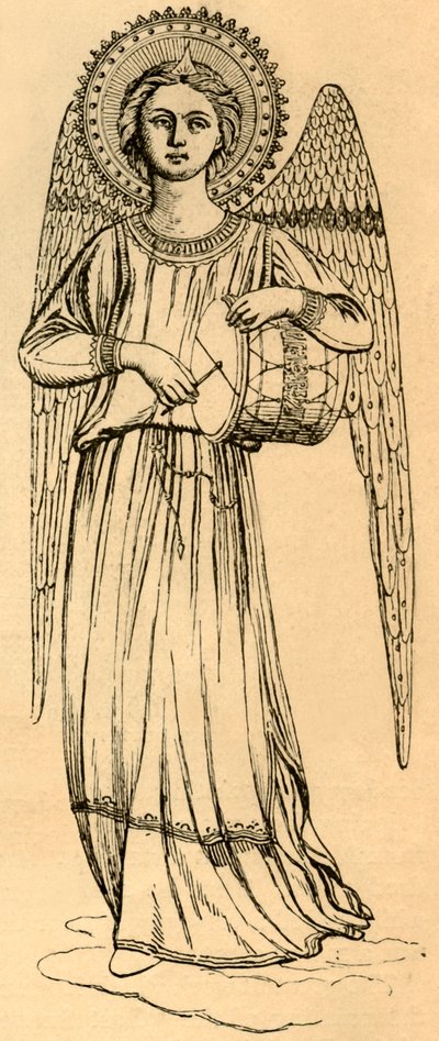 Umrisskopie eines Engels, gemalt von Fra Angelico, 1881 von Unbekannt