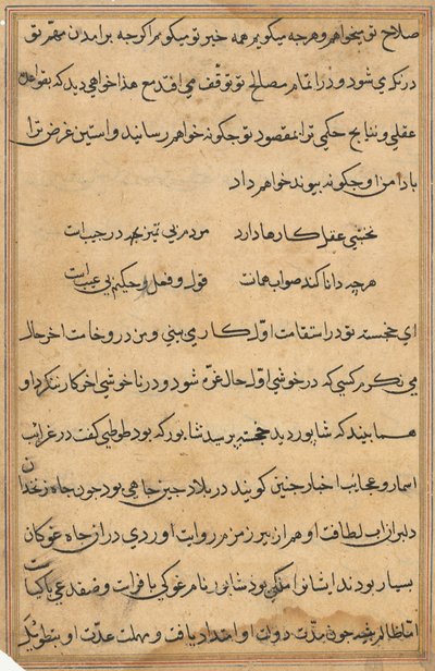 Seite aus Geschichten eines Papageis Tuti-nama: Textseite, ca. 1560 von Unbekannt