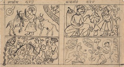 Seite aus einem verstreuten Kalpa Sutra Jain Buch der Rituale, ca. 1675 von Unbekannt
