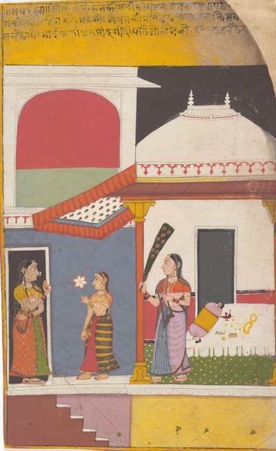 Seite aus einer verstreuten Ragamala-Serie, Girlande der musikalischen Modi (ca. 1710) von Unbekannt
