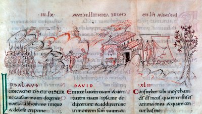 Seite aus einem Psalter, erste Hälfte des 11. Jahrhunderts von Unbekannt