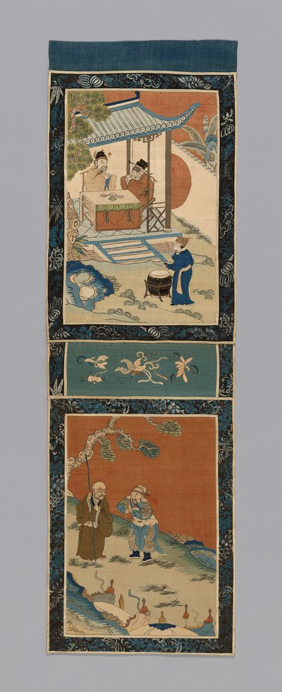 Panel für einen Bildschirm, China, Qing-Dynastie 1644-1911, 1875-1900 von Unbekannt