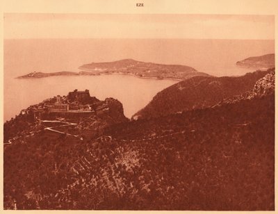 Panorama und Cap Ferrat gesehen von der Grande Corniche, Eze, 1930 von Unbekannt