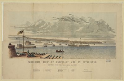 Panoramablick auf Kronstadt und St. Petersburg von Unbekannt