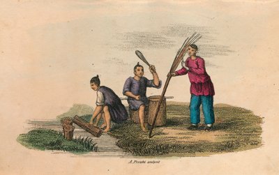 Papierherstellung in China, 105 n. Chr., ca. 1850 von Unbekannt