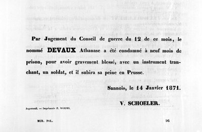Par Jugement du Conseil, aus französischen politischen Plakaten der Pariser Kommune, Januar 1871 von Unbekannt